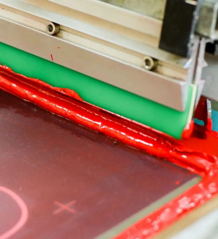 A close up of the printing process on a screen.