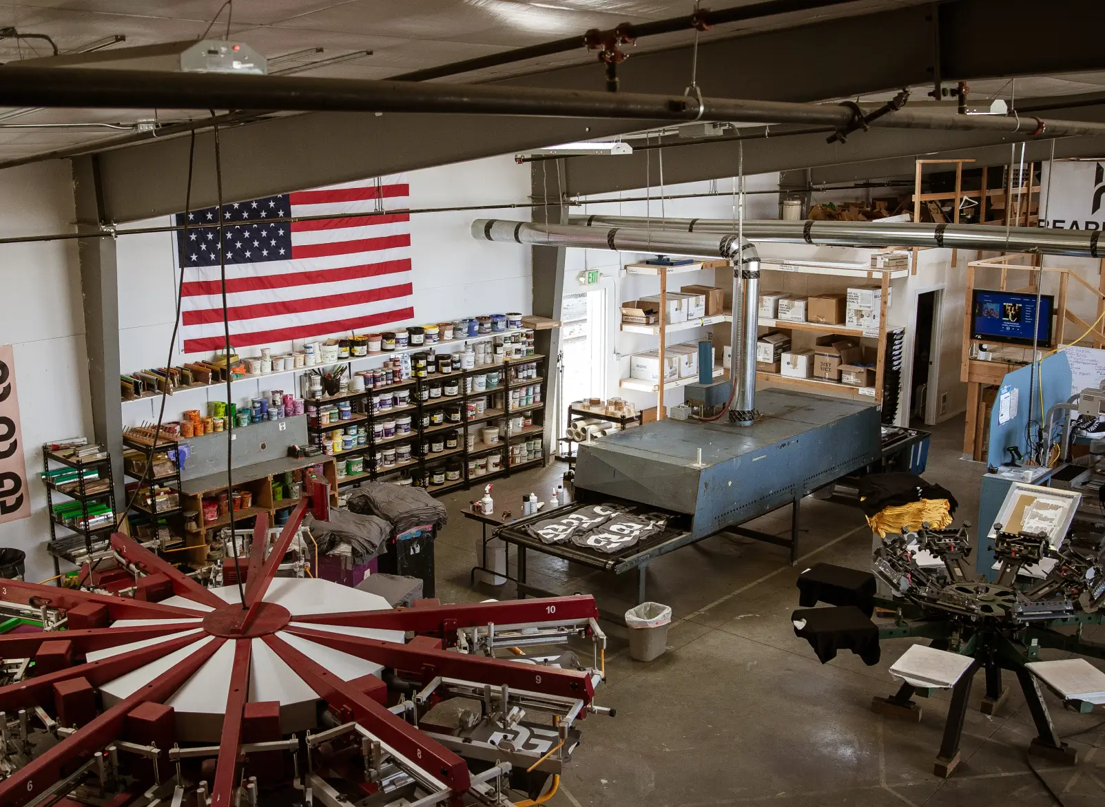 A large warehouse filled with lots of different items.